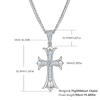 Vintage cross necklace S925 silver pendant Moissanite 4.0mm D-grade 1